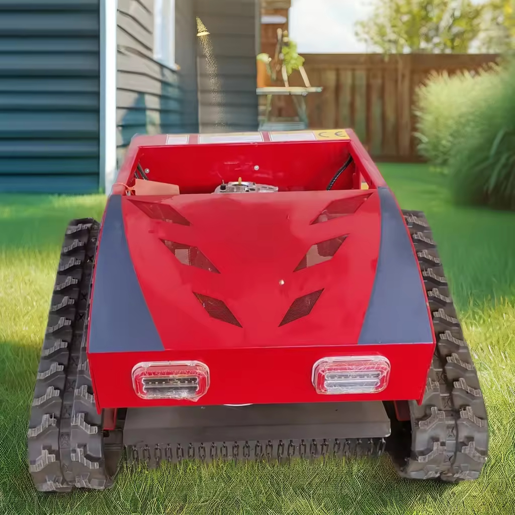 Industrial 4-Stroke Self-Propelled Electric Crawler Lawn Mower Combine Harvester Remote Control Rotary Track Rotary Lawn Mower