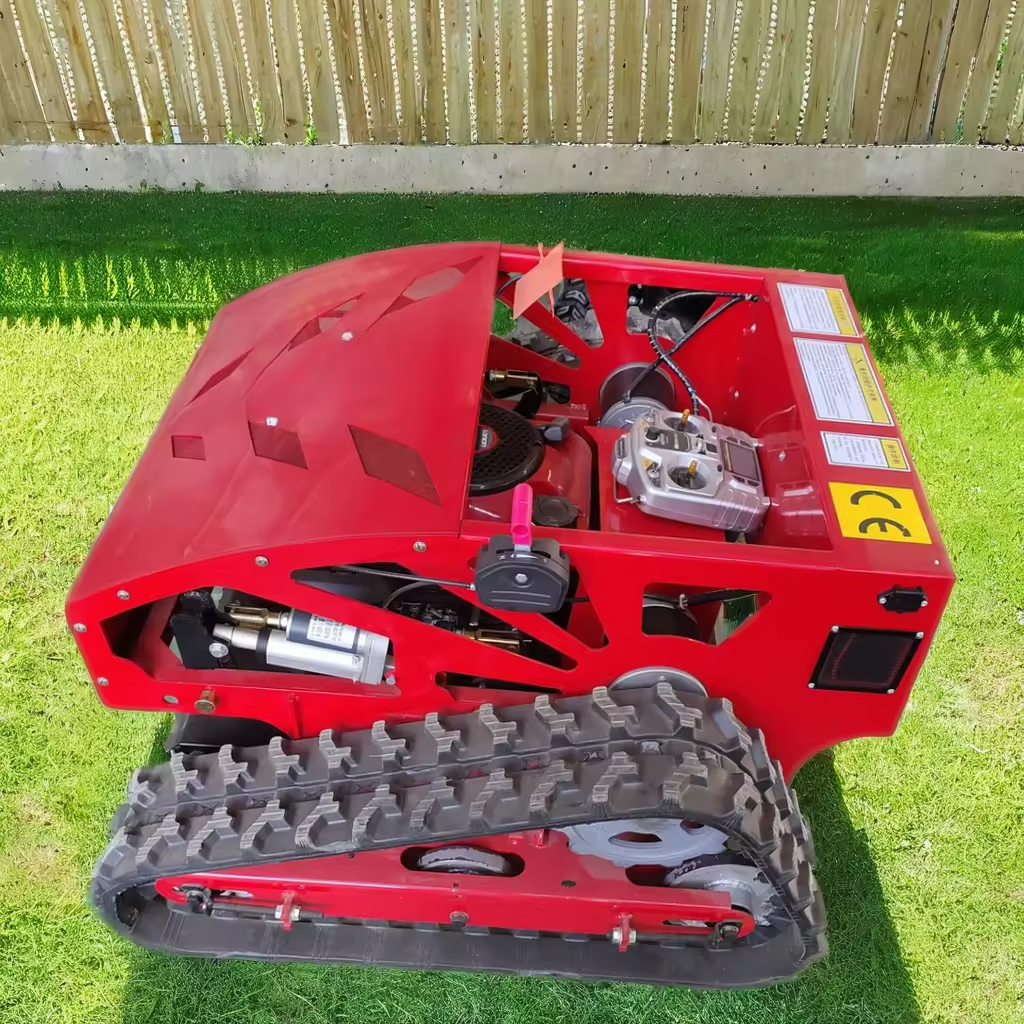 Industrial 4-Stroke Self-Propelled Electric Crawler Lawn Mower Combine Harvester Remote Control Rotary Track Rotary Lawn Mower