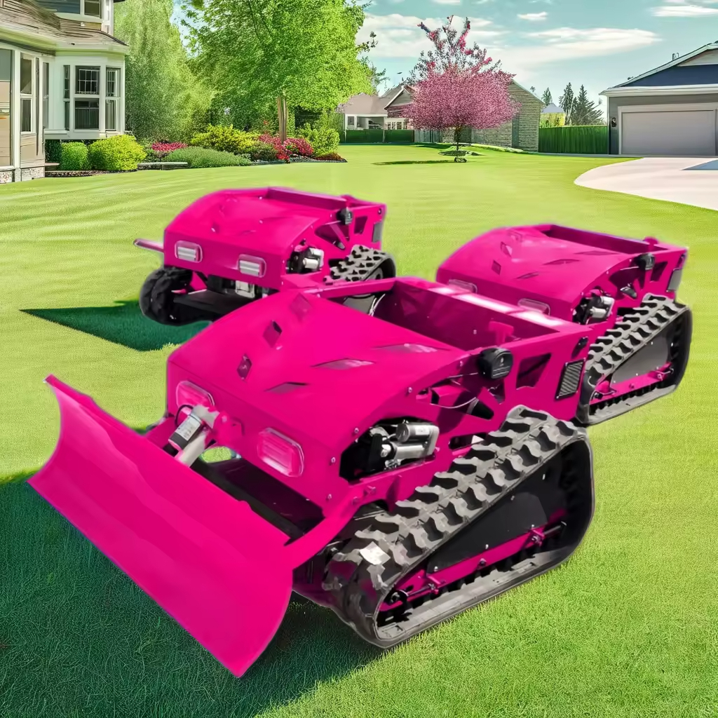 Industrial 4-Stroke Self-Propelled Electric Crawler Lawn Mower Combine Harvester Remote Control Rotary Track Rotary Lawn Mower