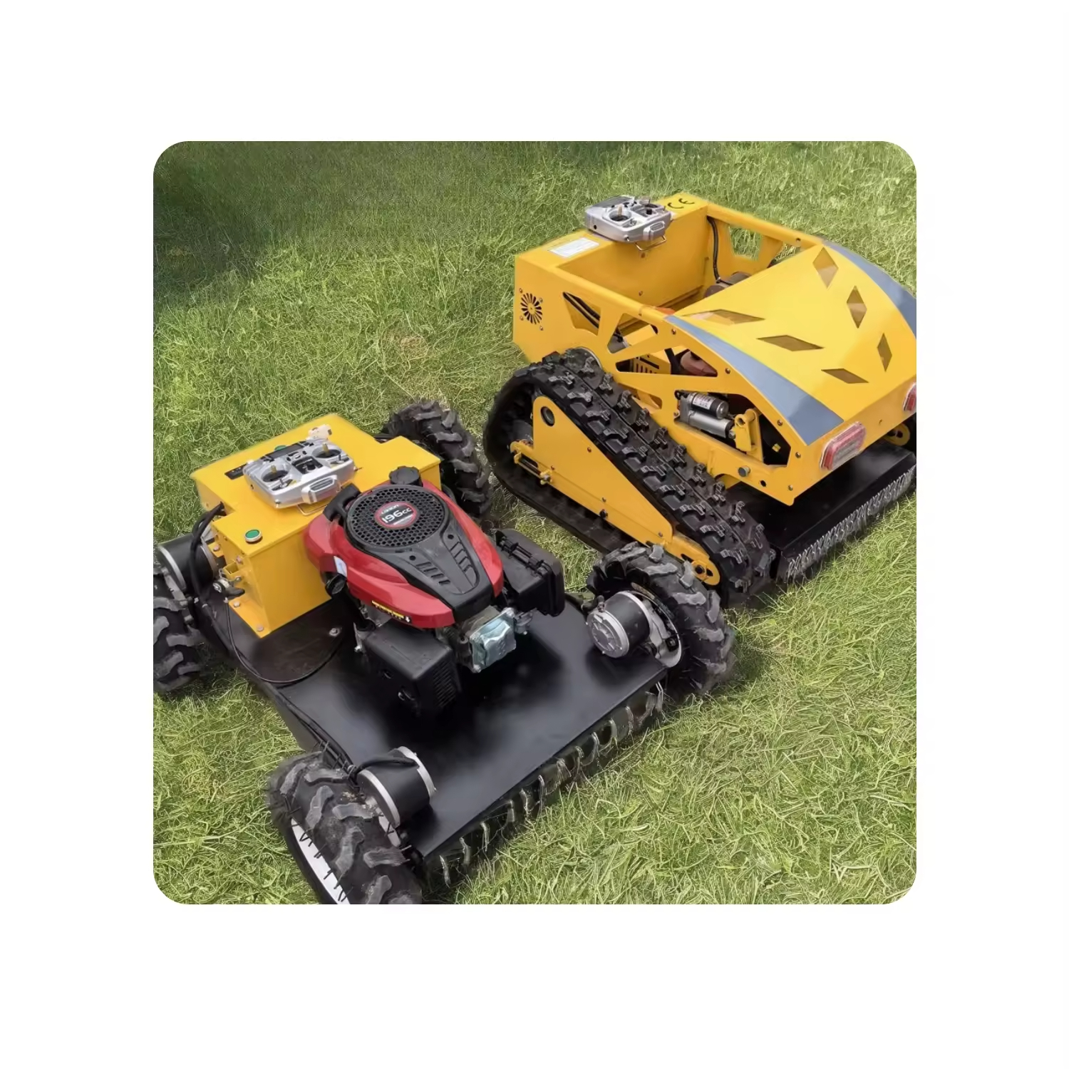 Industrial 4-Stroke Self-Propelled Electric Crawler Lawn Mower Combine Harvester Remote Control Rotary Track Rotary Lawn Mower